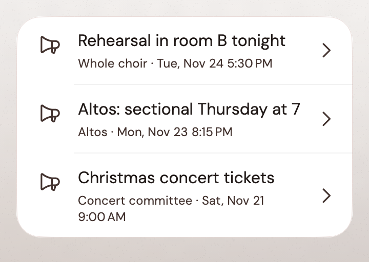 Reach the whole choir in one message