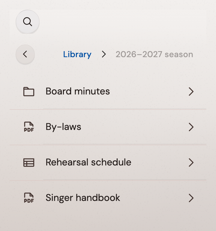 Every choir document in one place