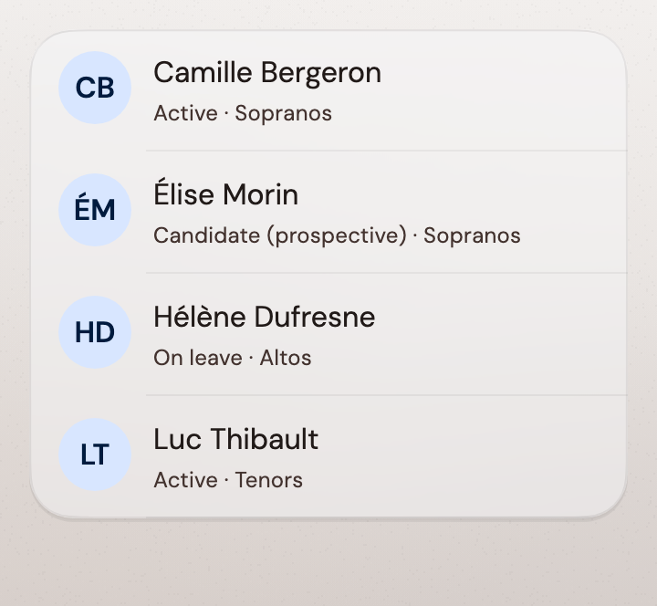 Keep the member list up to date