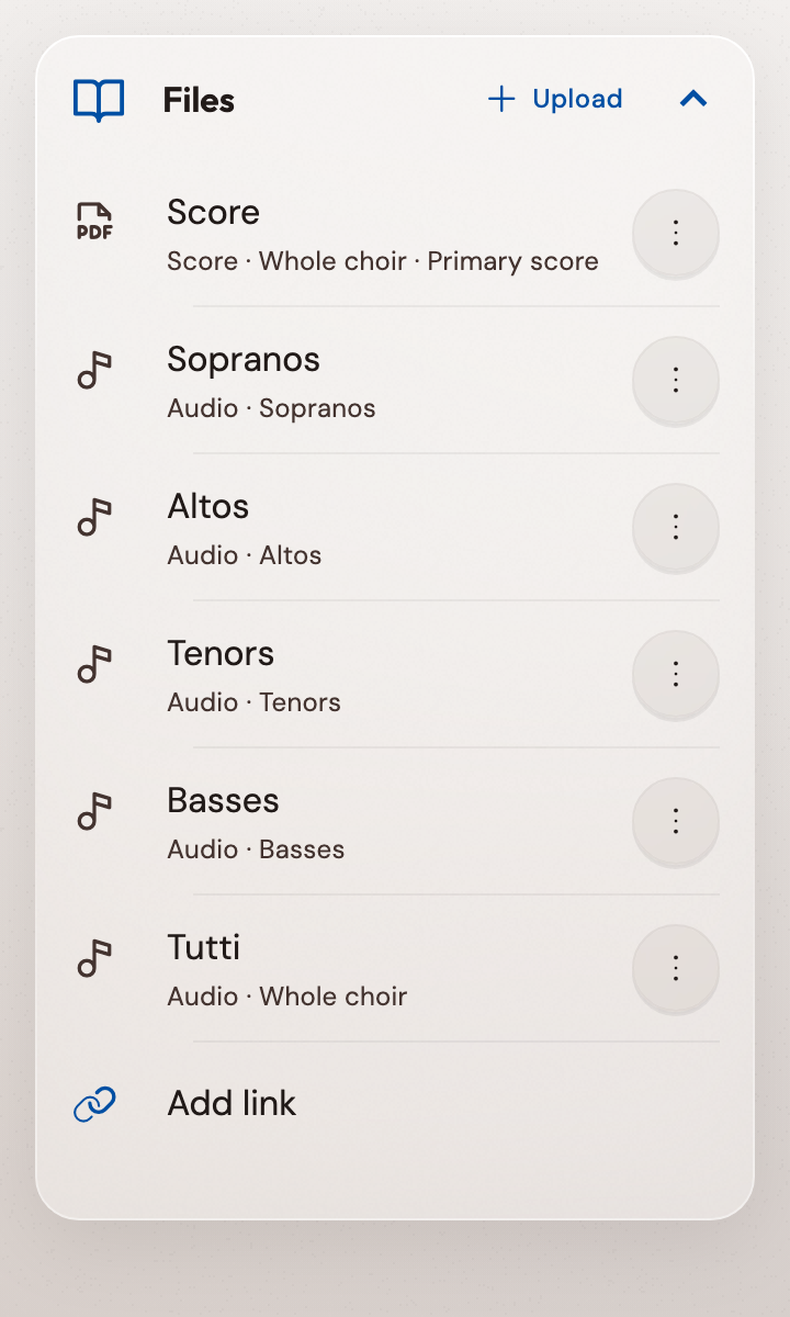 One library, sorted by voice part