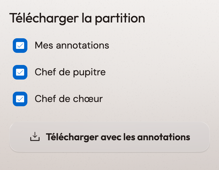 Annotez la partition pour votre section