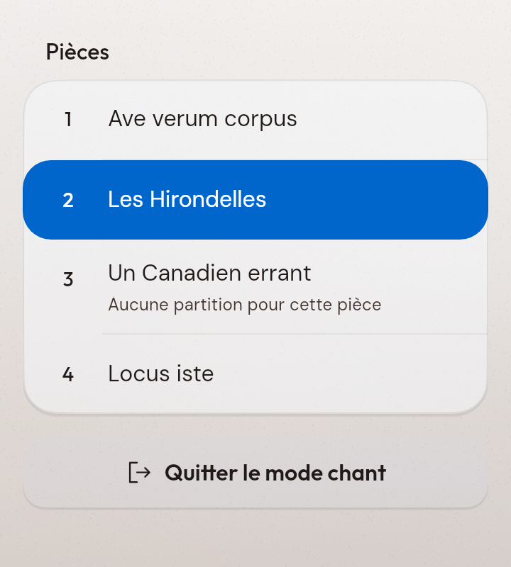 Toutes vos partitions du concert, en un document